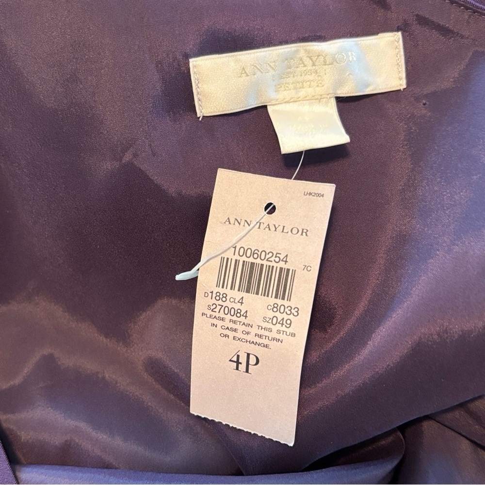 New Ann Taylor purple dress size 4 petite - Picture 5 of 5